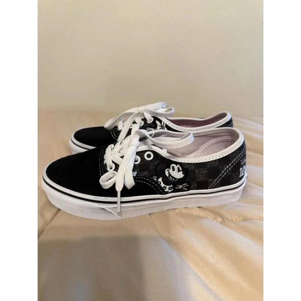 Vans Authentic‎ Disney 100th Anniversary Mickey Donald Black Sneakers Kids 4